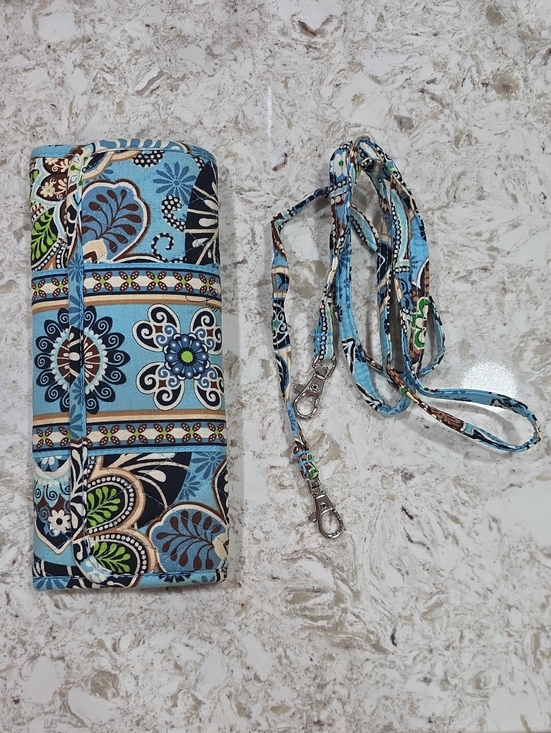 Vera Bradley Other - Vera Bradley Turquoise Floral Quilted Phone Wallet with Lanyard